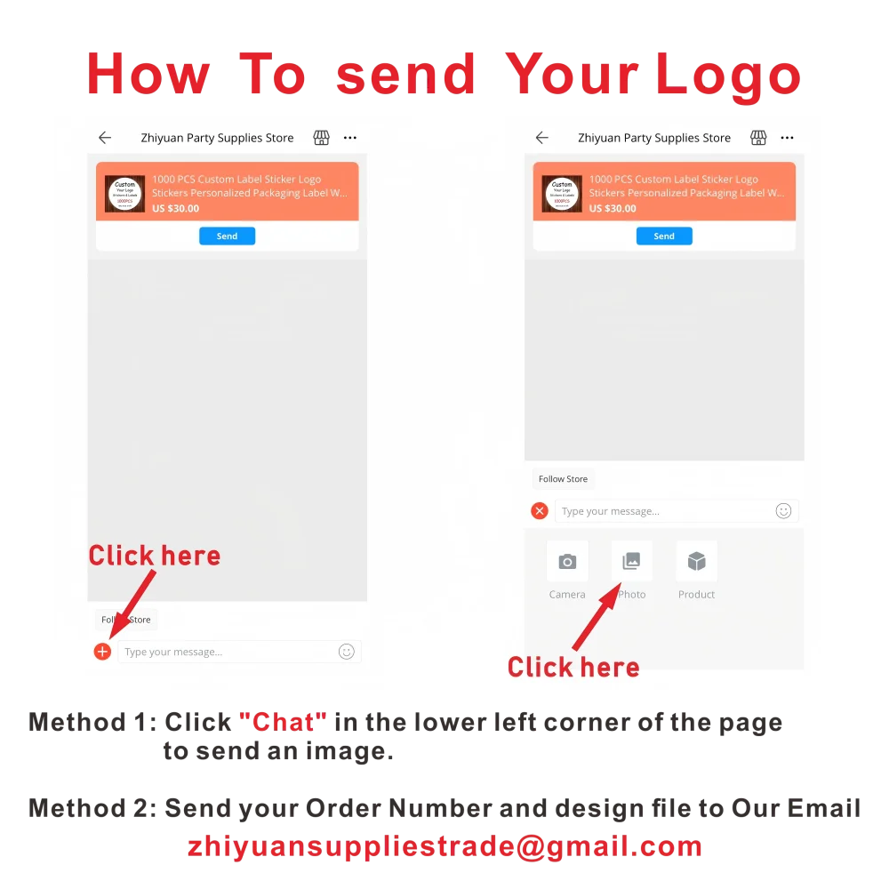 1000PCS Custom Stickers with Logo Customize Packaging Labels Personalized Your Own Business Sticker