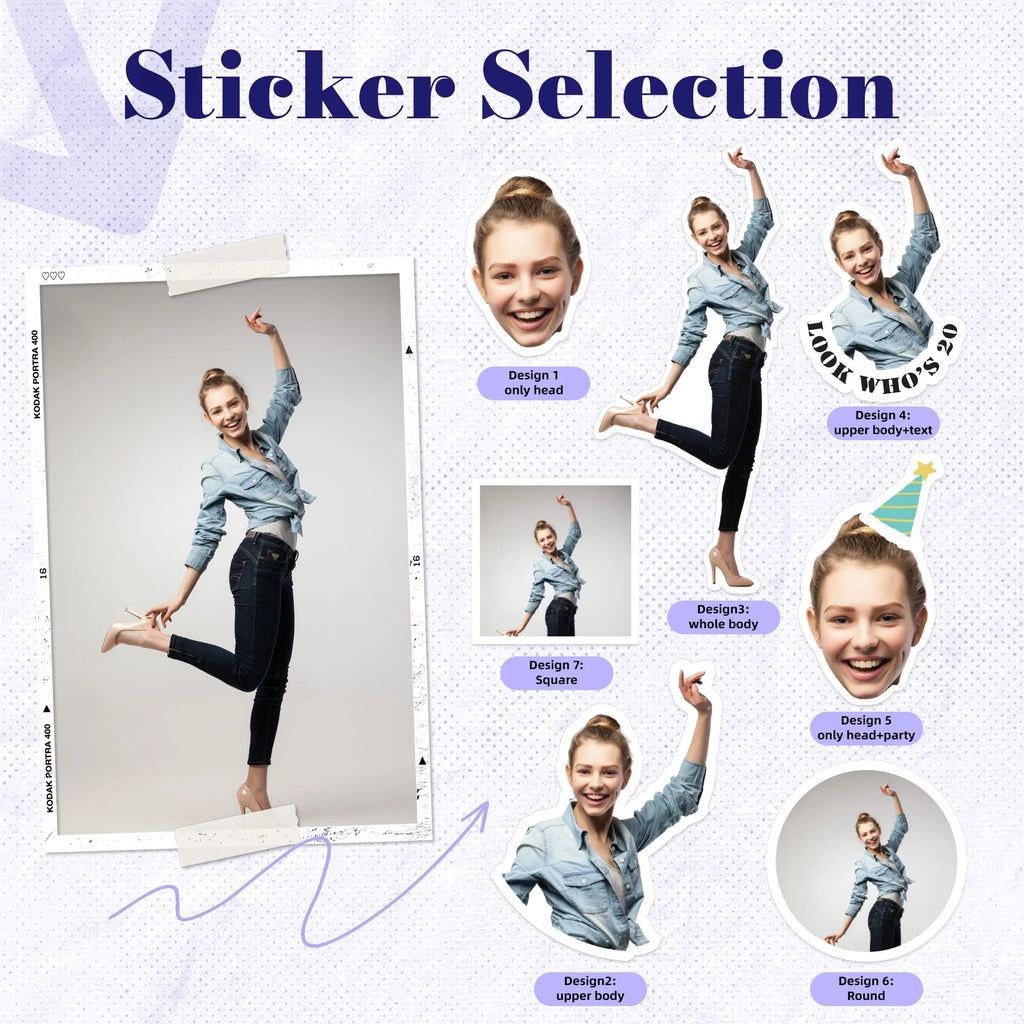 Custom Stickers PVC Waterproof Die Cut Vinyl Face Labels Round Personalized Sticker for Laptop Birthday Party Wedding Business
